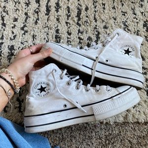 White platform converse, size 10
